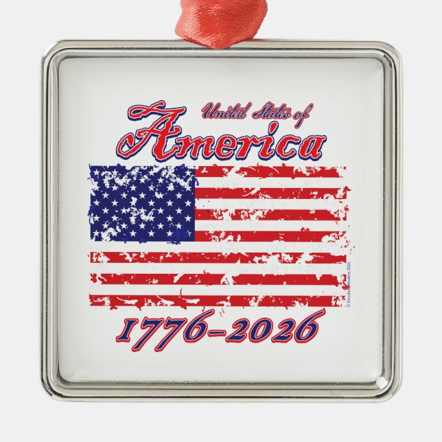 America 250 metal ornament (Front)