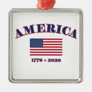 America 250 metal ornament