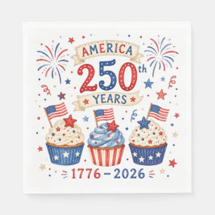 America 250 Napkins Red White Blue Party Dec