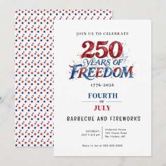 America 250 Party Celebration  Invitation