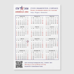 America 250 Patriotic 2026 Calendar Keepsake