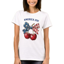 America 250 Patriotic Cherry Vintage US Flag Bow