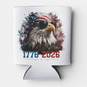 America 250 Patriotic Eagle Flag 1776–2026 Can Cooler