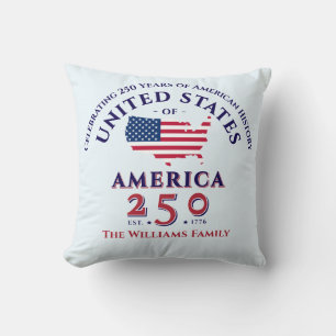 America 250 Patriotic family Photo Keepsake Gift Cushion