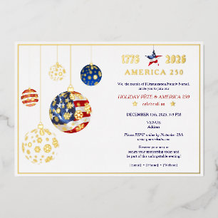 America 250 Patriotic Holiday Fête Anniversary Red