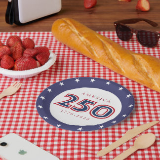 America 250 Patriotic Paper Plate