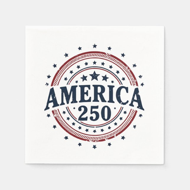 America 250 Patriotic Vintage Badge Napkin (Front)