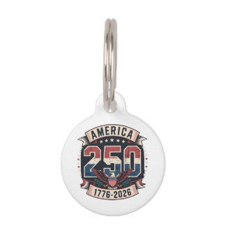 America 250 Patriotic Vintage Style Design Pet Tag