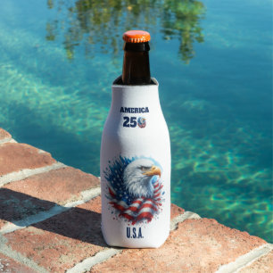 AMERICA 250 Personalized U.S.A. with Eagle Bottle Cooler