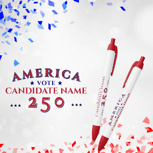 America 250 Political Election Campaign Candidate Black Ink Pen