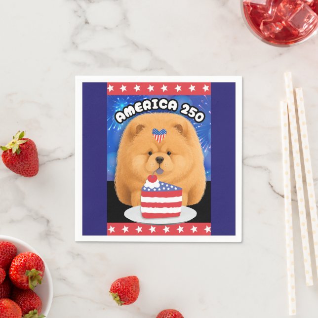 AMERICA 250  Red Chow Napkin (Insitu)