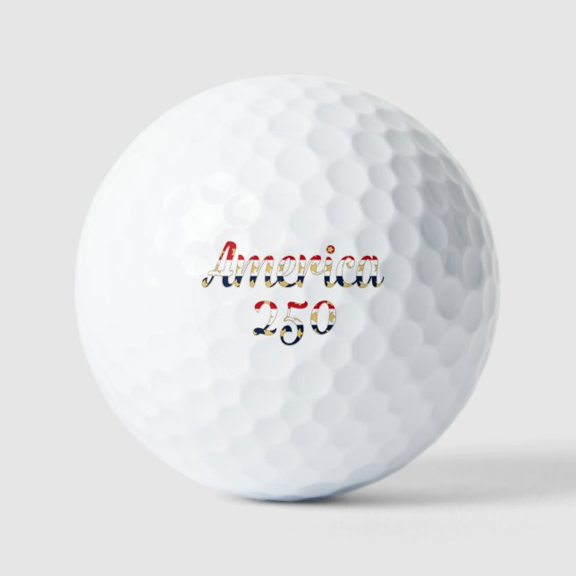 America 250  red white blue gold  golf balls (Front)