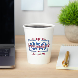 America 250 Semiquincentennial Graphic – 1776-2026 Paper Cups
