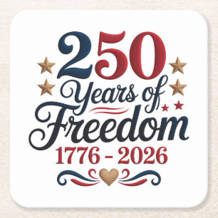 America 250 square paper coaster