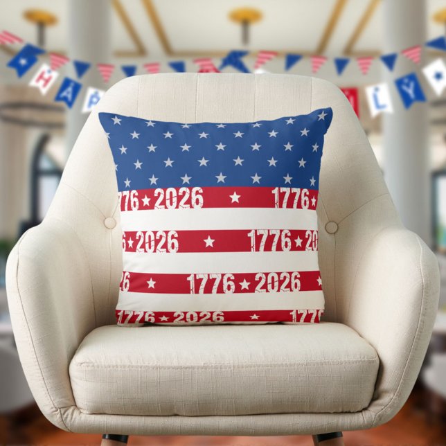 America 250 Stars & Stripes 1776 2026 Numbers Cushion (Creator Uploaded)
