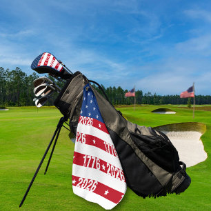 America 250 Stars & Stripes 1776 2026 Numerals Golf Towel