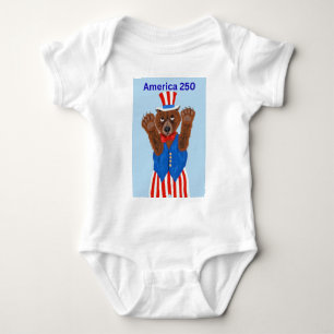  America 250 Uncle Sam Bear  Baby Bodysuit