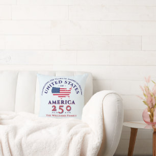 America 250 United States Patriotic Keepsake Gift Cushion