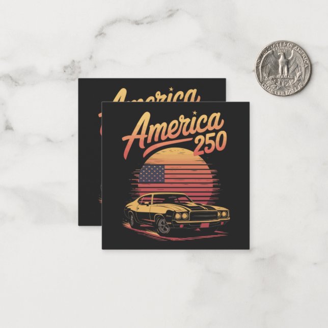 America 250 US Retro Sunset Card (Front/Back In Situ)