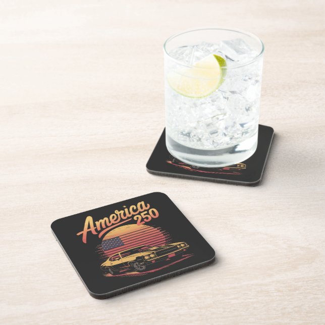 America 250 US Retro Sunset Coaster (Right Side)