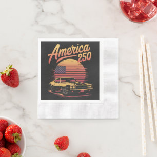 America 250 US Retro Sunset Napkin