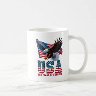 America 250 USA Flag Eagle Freedom Celebration Coffee Mug