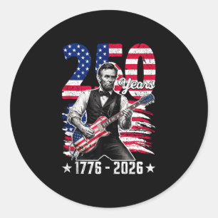 America 250 usa years 1776 2026 retro lincoln classic round sticker