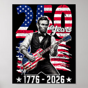 America 250 usa years 1776 2026 retro lincoln poster