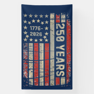 America 250 Vintage Patriotic Anniversary Design Banner