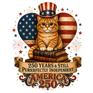 America 250 Vintage Patriotic Cat T-Shirt