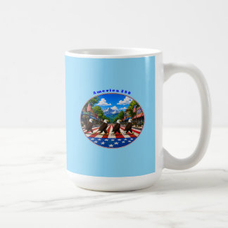 America 250 with Four Bald Eagles on the Road URM Coffee Mug