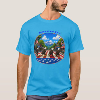 America 250 with Four Bald Eagles on the Road URM T-Shirt