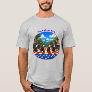 America 250 with Four Bald Eagles on the Road URM T-Shirt