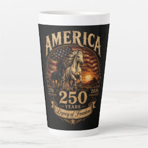 America 250 Years 1776 2026 Centennial Latte Mug