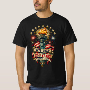 America 250 Years 1776–2026 Liberty Torch T-Shirt