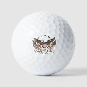 America 250 Years 1776–2026 Vintage Patriotic Eagl Golf Balls