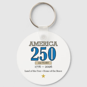 America 250 Years 1776–2026 Vintage Patriotic Eagl Key Ring