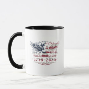 America 250 Years 1776–2026 Vintage Patriotic Eagl Mug
