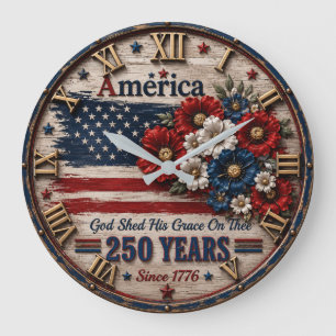 America 250 Years  1776 Anniversary Large Clock