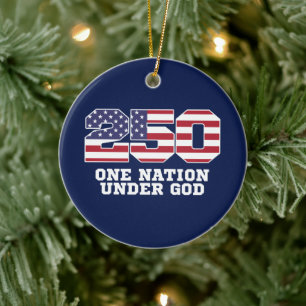 America 250 Years 250th Anniversary Independence Ceramic Ornament