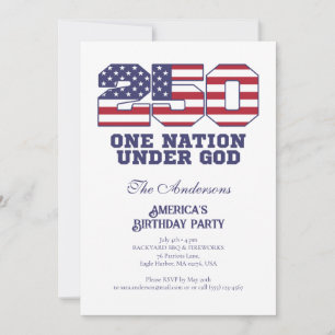 America 250 Years 250th Anniversary Independence Invitation