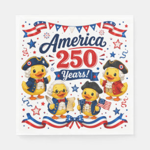 America 250 Years Duckies Patriotic Party  Napkin