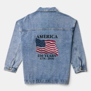 America 250 Years Flag Denim Jacket