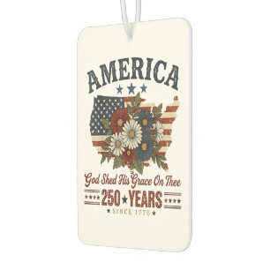 America 250 Years Flag Floral Car Air Freshener