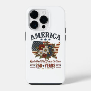 America 250 Years Flag Floral iPhone 14 Pro Case