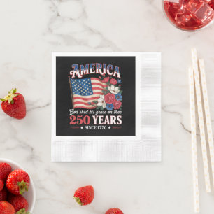 America 250 Years Flag Floral Napkin