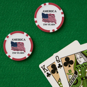 America 250 Years Flag Poker Chips