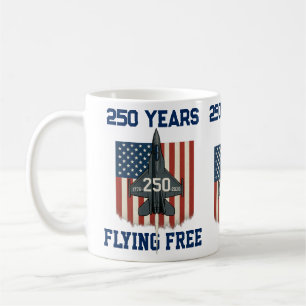 America 250 Years Flying Free Jet - 1776-2026 Coffee Mug