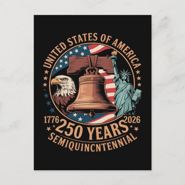 America 250 Years Invitation Postcard (Front)