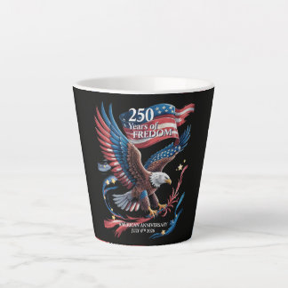America 250 Years of Freedom 1776-2026 Latte Mug